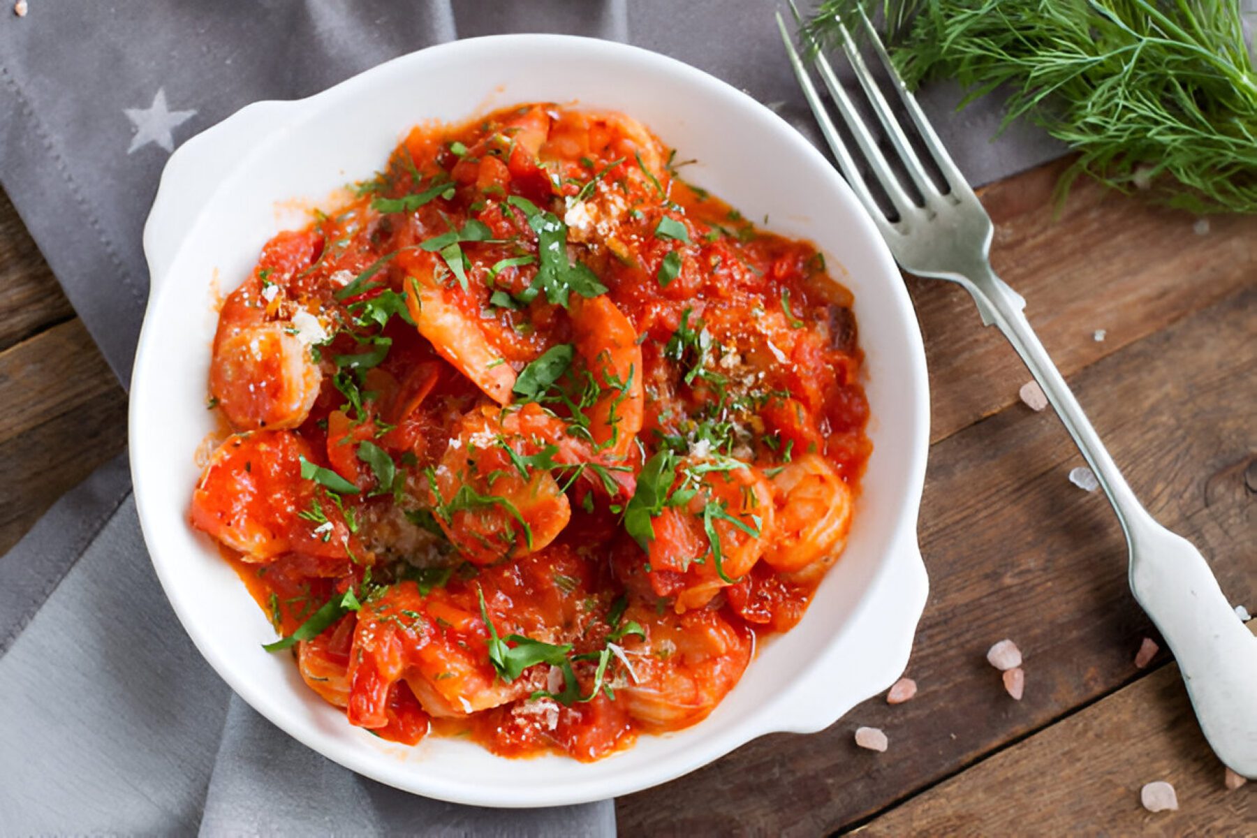 Shrimps With Tomato And Coconut Milk